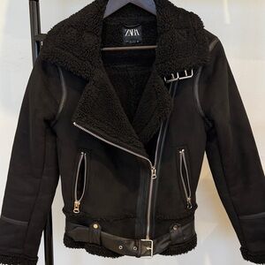 Zara Women's Black Teddy Jacket